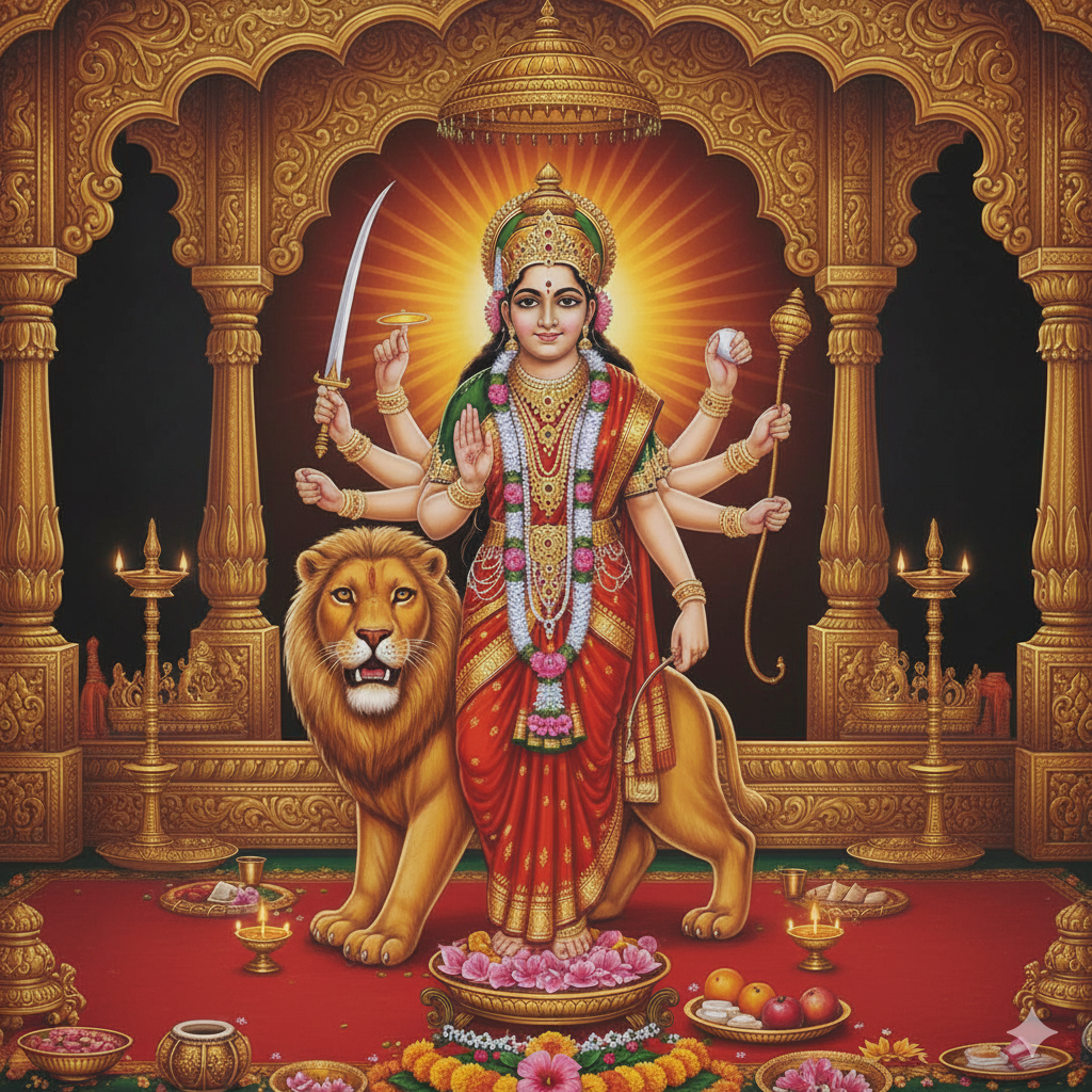 Divine depiction of Maha Ashtami